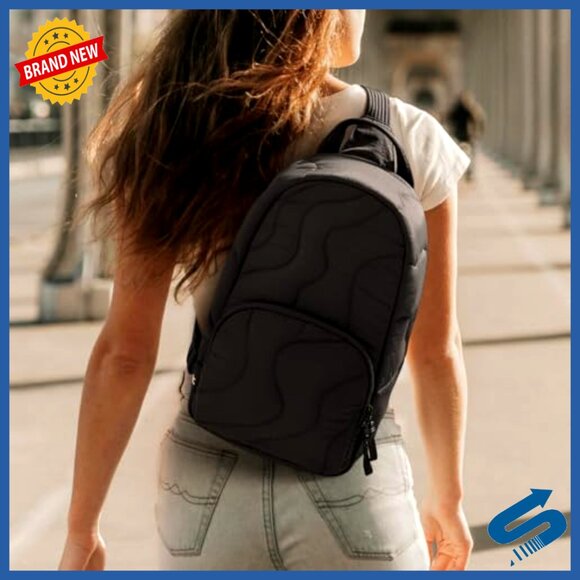 10L Quilted Puffy Sling Backpack, Lightweight Crossbody Bag  display picture 1